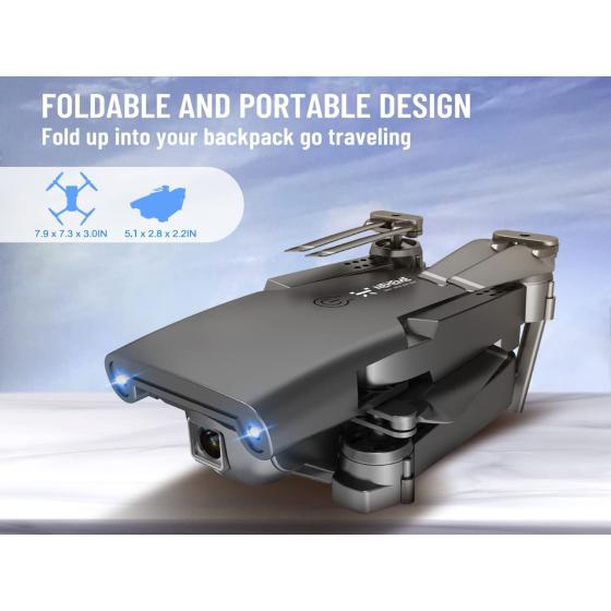NEHEME NH525 Foldable Drones with 1080P HD Camera for Adults, RC Quadcopter WiFi FPV Live Video, Altitude Hold, Headless Mode, One Key Take Off for Kids or Beginners with 2 Batteries