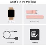 Popglory Smart Watch Call Receive/Dial, 1.85'' Smartwatch with AI Voice Control, Blood Pressure/SpO2/Heart Rate Monitor, Fitness Tracker Watch with 2 Straps for Men & Women iOS & Android Phones