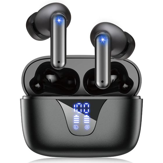 ZIUTY Wireless Earbuds, V5.3 Headphones 50H Playtime with LED Digital Display Charging Case, IPX5 Waterproof Earphones with Mic for Android iOS Cell Phone Computer Laptop Sports