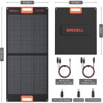 GRECELL 100W Portable Solar Panel for Power Station Generator, 20V Foldable Solar Cell Solar Charger with MC-4 High-Efficiency Battery Charger for Outdoor Camping Van RV Trip