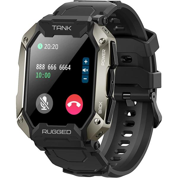 KOSPET Smart Watches for Men Women - Bluetooth Dial/Answer Call 5ATM/IP69K Waterproof Fitness Watch for Android iOS iPhones with Heart Rate Blood Pressure - 1.72" Tactical Military Sports Smartwatch