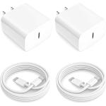 [Apple MFi Certified] iPhone 14 13 12 11 Fast Charger, 2Pack 20W PD Type C Wall Charger Block with 6FT USB-C to Lightning Cables Compatible with iPhone 14/13/ 12/11/ XS/XR/X/ 8 Plus/iPad,White