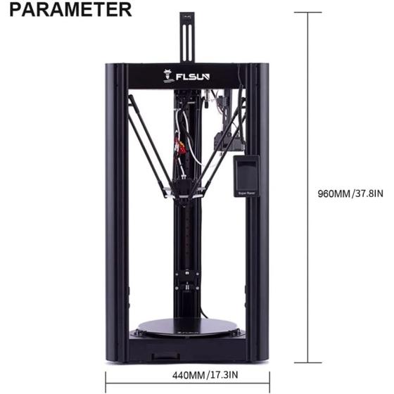 Official FLSUN Super Racer SR 200mm/s High Speed Printing Delta 3D Printer with Filament Sensor and Auto Leveling FDM Delta 3D Printer 1.75 PLA DIY 3D Printers Printing Size Φ260x330mm