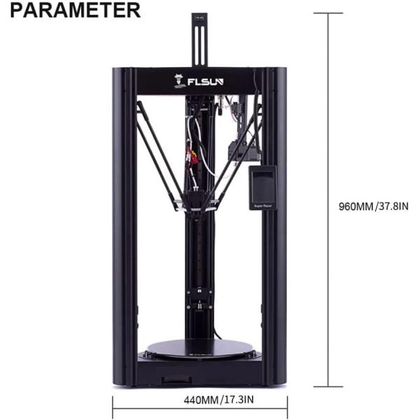 Official FLSUN Super Racer SR 200mm/s High Speed Printing Delta 3D Printer with Filament Sensor and Auto Leveling FDM Delta 3D Printer 1.75 PLA DIY 3D Printers Printing Size Φ260x330mm