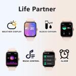 DXPICR Smart Watch(Call Receive/Dial), Full Touch Screen SmartWatch for Android and iOS Phones Compatible Fitness Tracker Step Counter for Men Women