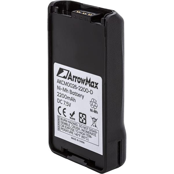 Arrowmax AKCM0026-2200-D Ni-MH Replacement Battery for Kenwood KNB-24L KNB-78L NX-220 NX-3200 NX-3300 NX-3400 NX-3420