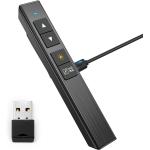 Presentation Clicker Powerpoint Remote Pointer: Wireless 2.4Ghz Presenter, USB Rechargeable Slide Device for Teacher, Long Range Computer PPT Controller for Speech, Meeting