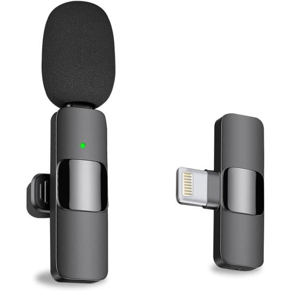 MAYBESTA Professional Wireless Lavalier Lapel Microphone for iPhone, iPad - Cordless Omnidirectional Condenser Recording Mic for Interview Video Podcast Vlog YouTube