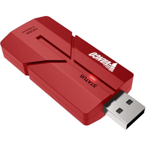 Vanco HDMI to USB 4K Capture Card- Compact and Portable Video Capture Device for Gamers, Streamers, and Content Creators - Red