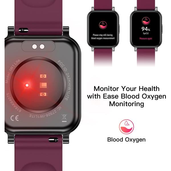 EURANS Smart Watch 41mm, Full Touchscreen Smartwatch, Fitness Tracker with Heart Rate Monitor & SpO2, IP68 Waterproof Pedometer Watch for Women Men Compatible with iOS & Android Phones