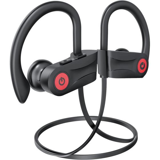Boean Bluetooth Headphones, Running Wireless Earbuds with 15 Hours Playtime, HD Deep Bass Stereo IPX7 Waterproof Earphones for Workout and Sports, Bluetooth 5.3 CVC 8.0 Sound Isolation Headsets
