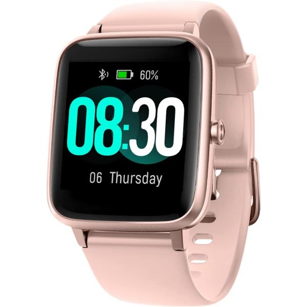 GRV Smart Watch for iOS and Android Phones, Watches for Women IP68 Waterproof Smartwatch Fitness Tracker Watch with Heart Rate/Sleep Monitor Steps Calories Counter (Pink)