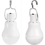 FLRONGSUN Solar Light Bulb Portable 350LM Solar Powered Camping Light Led Lantern Outdoor for Lamp Light Hiking Fishing Tent Indoor Shed Chicken Coop Hurricane Emergency With USB Chargeable(Pack of 2)