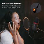 AUDIOPRO USB Microphone - Computer Condenser Gaming Mic for PC/Laptop/Phone/PS4/5, Headphone Output, Volume Control, USB Type C Plug and Play, LED Mute Button, for Streaming, Podcast, Studio Recording