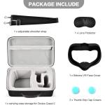 Hard Carrying Case for Meta/ for Oculus Quest 2 All-in-One VR Gaming Headset and Touch Controllers， Portable Travel Cover Storage Bag with Silicone Face Cover &amp; Lens Protector for Quest 2 Accessories