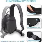 Carrying Case for Oculus Meta Quest 2， Fashion Hard Crossbody Travel Bag for Meta Quest Pro Gaming Headset and Controllers， Lightweight VR Accessories Storage with Portable USB Charging Port， Black