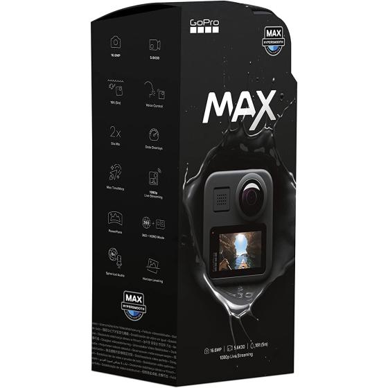 GoPro MAX — Waterproof 360 + Traditional Camera with Touch Screen Spherical 5.6K30 HD Video 16.6MP 360 Photos 1080p Live Streaming Stabilization