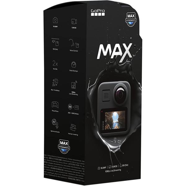 GoPro MAX — Waterproof 360 + Traditional Camera with Touch Screen Spherical 5.6K30 HD Video 16.6MP 360 Photos 1080p Live Streaming Stabilization