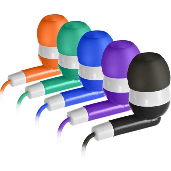 Keewonda Earbuds Bulk 30 Pack Multi Color for Kids Classroom Earbuds Wired Stereo in Ear Wholesale Earbuds Headphones Earphones for Children Students Teachers School