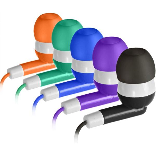 Keewonda Earbuds Bulk 30 Pack Multi Color for Kids Classroom Earbuds Wired Stereo in Ear Wholesale Earbuds Headphones Earphones for Children Students Teachers School