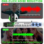 FULODE FX8 III professional KTV digital Pre-stage Effector one-button anti-howling audio processor 4input Echo M (Gold-Microphone)