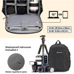TARION Camera Bag Professional Camera Backpack with Rain Cover Laptop Compartment Waterproof Photography Backpack Case for Women Men Photographers DSLR SLR Mirrorless Camera Lens Tripod Black TB-S