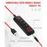 NUBWO USB Headset with Microphone for Laptop PC, headphones with Noise Cancelling Microphone for Computer, On-Ear Wired Office Call Center Headset for Boom Skype Webinars, In-line Control, Lightweight