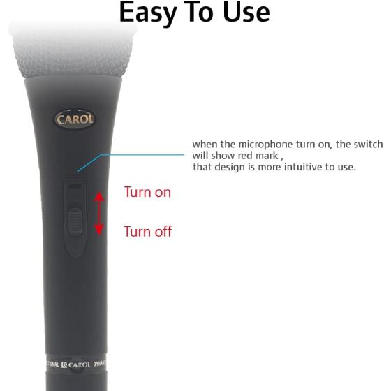 CAROL Dynamic Vocal Microphone GS-67 for Presentation and Home Entertainment - Super Cardioid - Unidirectional Vocal for Presentation & Home Studio, with Shock Absorber Effect