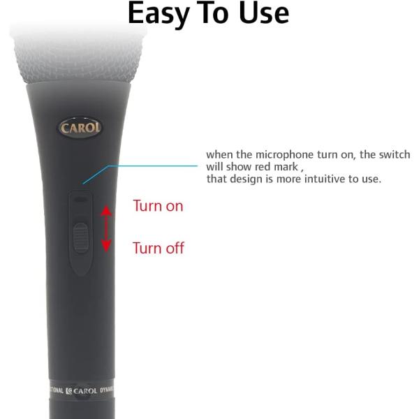 CAROL Dynamic Vocal Microphone GS-67 for Presentation and Home Entertainment - Super Cardioid - Unidirectional Vocal for Presentation & Home Studio, with Shock Absorber Effect