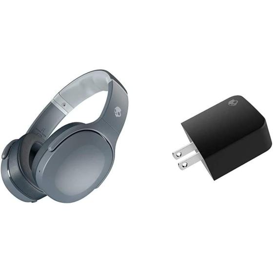 Skullcandy Crusher Evo Wireless Over-Ear Bluetooth Headphones for iPhone and Android with Mic / 40 Hour Battery Life / Extra Bass Tech / Best for Music, School, Workouts, and Gaming - Black