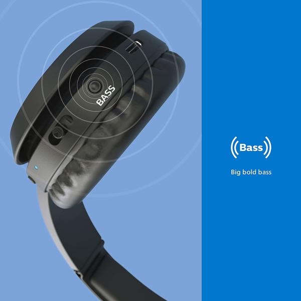 Philips H4205 On-Ear Wireless Headphones with 32mm Drivers &amp; BASS Boost on-Demand， Red