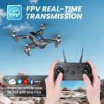 DEERC D10 Drone with Camera 2K HD FPV Live Video 2 Batteries and Carrying Case, RC Quadcopter Helicopter for Kids and Adults, Gravity Control, Altitude Hold, Headless Mode, Waypoints Functions,1 Piece, Black