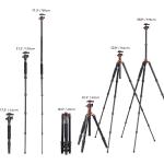 K&F Concept 68 inch /175cm Camera Tripods,Compact Travel Tripod with Monopod,10kg/22lbs Load Capacity 360° Panorama Ball Head Compatible with DSLR Cameras K255A4+BH-28L (TM2515M1)