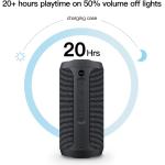 EDUPLINK Waterproof Portable Bluetooth Speaker - 20W Louder Wireless Speaker with 20 Hours Playtime, TWS Pairing, RGB Lights and TF Slot - Perfect for Beach and Pool (Black)