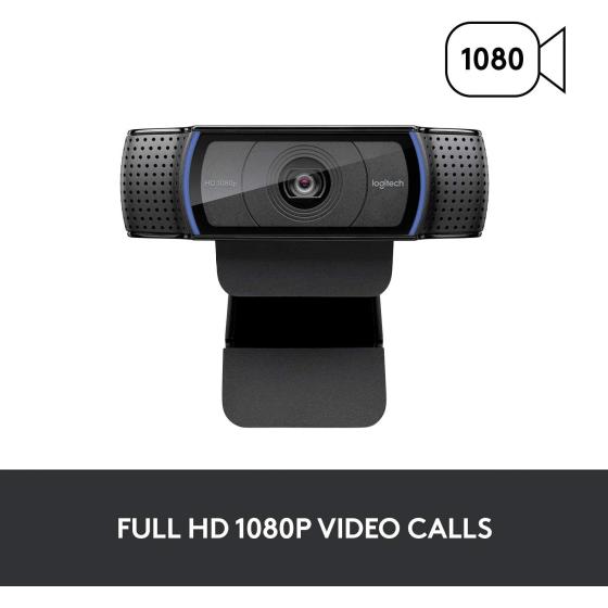 Logitech C920x HD Pro Webcam, Full HD 1080p/30fps Video Calling, Clear Stereo Audio, HD Light Correction, Works with Skype, Zoom, FaceTime, Hangouts, PC/Mac/Laptop/Macbook/Tablet - Black