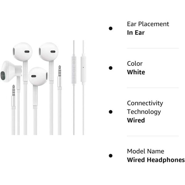 [2 Pack] WEIZY Aux Earbuds, Vize 3.5mm Wired Headphones Noise Isolating Earphones Volume Control & Built-in Microphone Compatible with iPhone/Samsung/Android/MP3/MP4