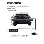 Upgraded 120mm 5V USB Powered PC Router Fan with Speed Controller High Airflow Cooling Fan for Router Modem Receiver DVR Playstation TV Box and Other Electronics