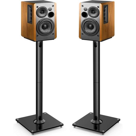 PERLESMITH Universal Floor Speaker Stands 28 Inch for Surround Sound, Klipsch, Sony, Edifier, Yamaha, Polk & Other Bookshelf Speakers Weight up to 22lbs - 1 Pair
