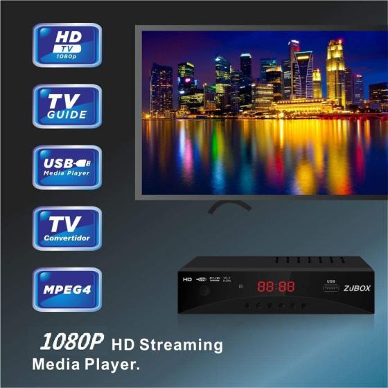 Digital TV Converter Box， ATSC Cabal Box - ZJBOX for Analog HDTV Live1080P with TV Recording&amp;Playback，HDMI Output，Timer Setting TV Tuner Function Set Top Box Digital Channel Free
