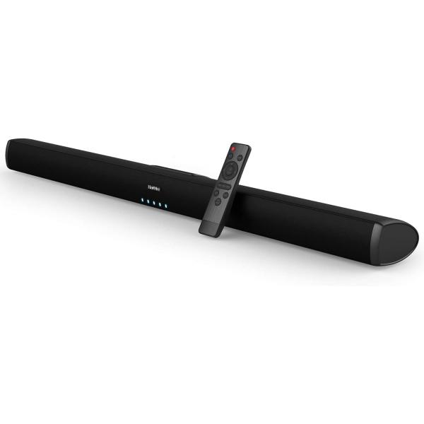 Saiyin Sound Bars for TV， Wired and Wireless Bluetooth 5.0 TV Stereo Speakers Soundbar 32’’ Home Theater Surround Sound System Optical/Coaxial/RCA Connection， Wall Mountable