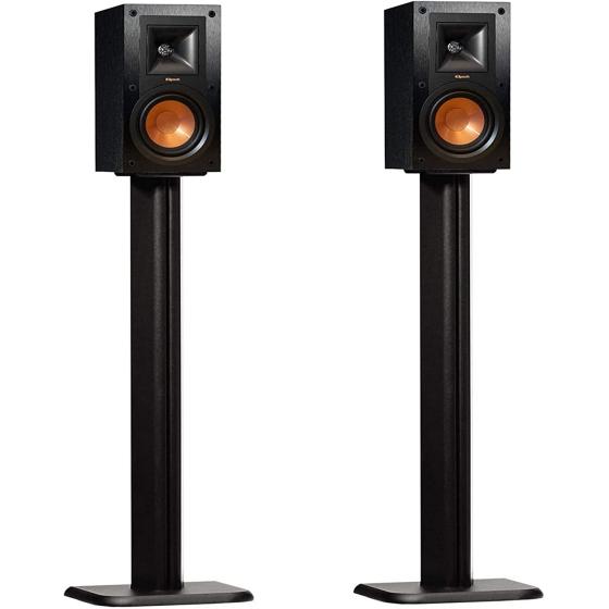 ECHOGEAR Universal Floor Speaker Stands - Vibration-Absorbing MDF Design Works with Klipsch， Polk， JBL &amp; Other Bookshelf Speakers Or Studio Monitors - Includes Sound Iso Pads &amp; Carpet Spikes
