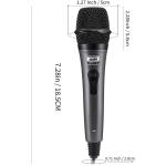 Moukey Dynamic Microphone， Karaoke Microphone with 13 ft Cable， Metal Handheld Cardioid Wired Mic， Microphone for Singing/Stage/Christmas Party， Compatible w/Karaoke Machine/PA System/Amp/Mixer， Grey