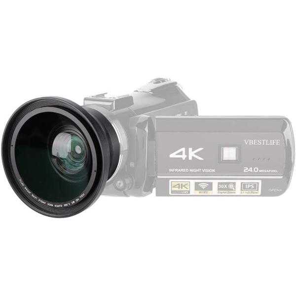 37mm 0.39X Professional HD Wide Angle Lens with Macro Lens and 37mm Phone Clip for Camcorder DSLR Camera