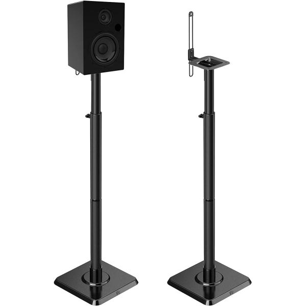 Mounting Dream Speaker Stands Height Adjustable Bookshelf Speaker Stand Pair for Universal Satellite Speakers， Set of 2 for Bose Polk JBL Sony Yamaha - 11 lbs Capacity