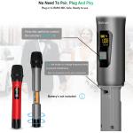 Wireless Microphone， Bietrun UHF Metal Dual Handheld Cordless Dynamic Mic System with Rechargeable Receiver， 1/4‘’Output， for Karaoke， Church， Speech， Wedding， Party Singing(160 ft Range)-Auto Connect