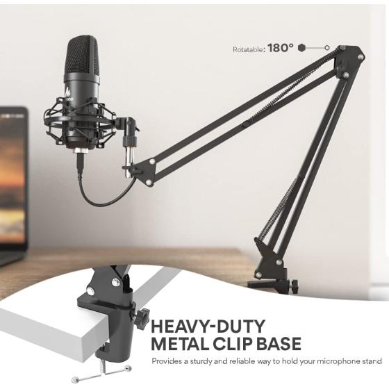 USB Microphone， MAONO 192KHZ/24Bit Plug &amp; Play PC Computer Podcast Condenser Cardioid Metal Mic Kit with Professional Sound Chipset for Recording， Gaming， Singing， YouTube (AU-A04)