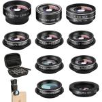 Mocalaca Phone Camera Lens (11 Lenses) Phone Lens Kit， Clip on Fisheye/Macro/Wide Angle Lens Attachment with Travel Case for iPhone 14 13 12 11 Xs X Pro Max Samsung Android Smartphone