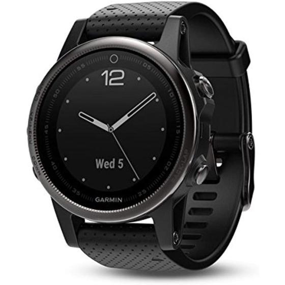 Garmin fenix 5s， Premium and Rugged Smaller-Sized Multisport GPS Smartwatch， Sapphire Glass， Black， (Renewed)