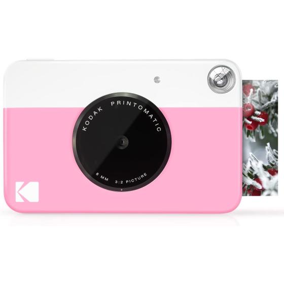 KODAK Printomatic Digital Instant Print Camera - Full Color Prints On ZINK 2x3" Sticky-Backed Photo Paper (Pink) Print Memories Instantly