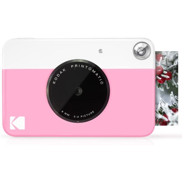 KODAK Printomatic Digital Instant Print Camera - Full Color Prints On ZINK 2x3" Sticky-Backed Photo Paper (Pink) Print Memories Instantly
